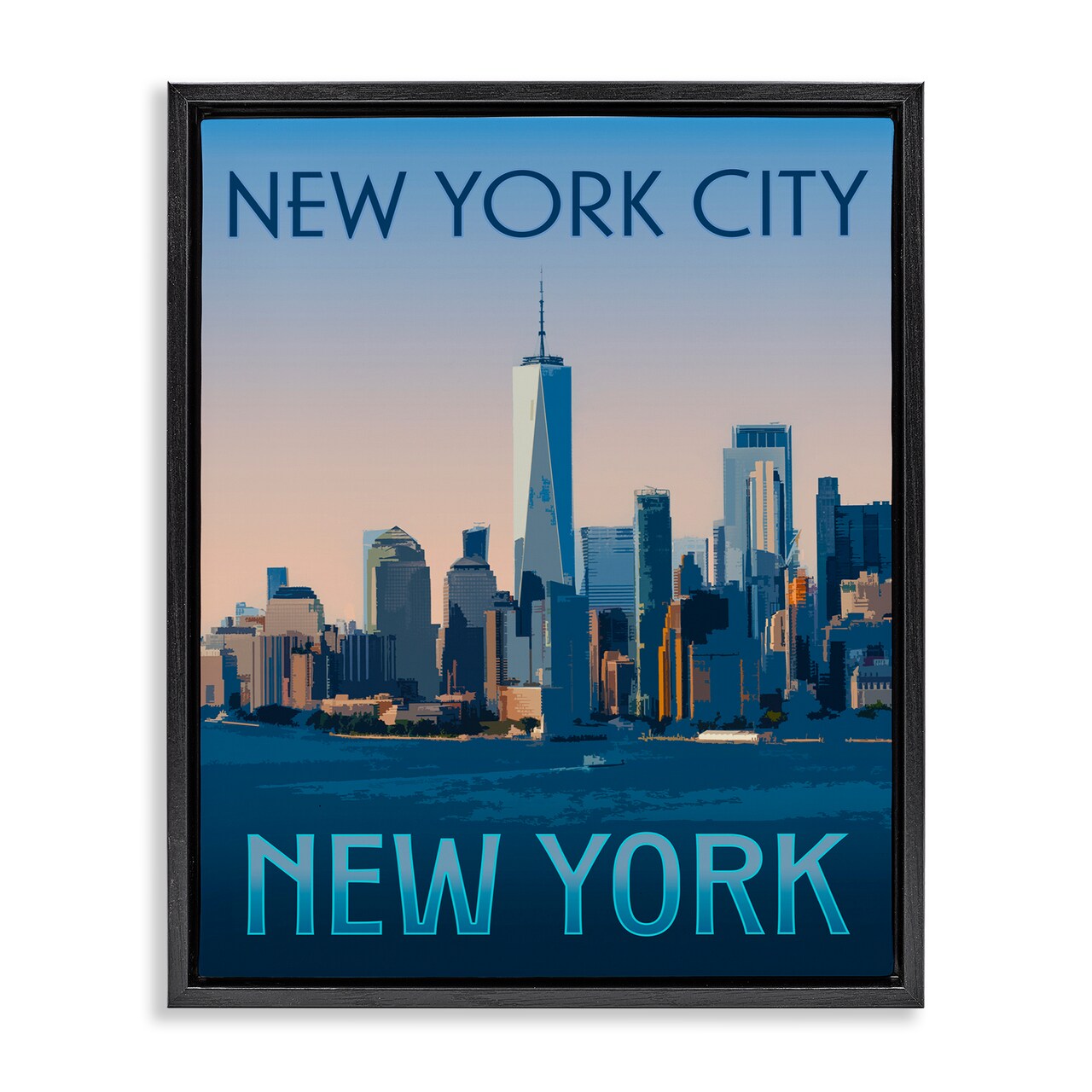 Stupell Industries New York Landmark Skyline Floating Frame Design by Victoria Barnes
